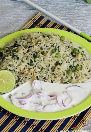methi pulao is rice pilaf cooked with fenugreek leaves