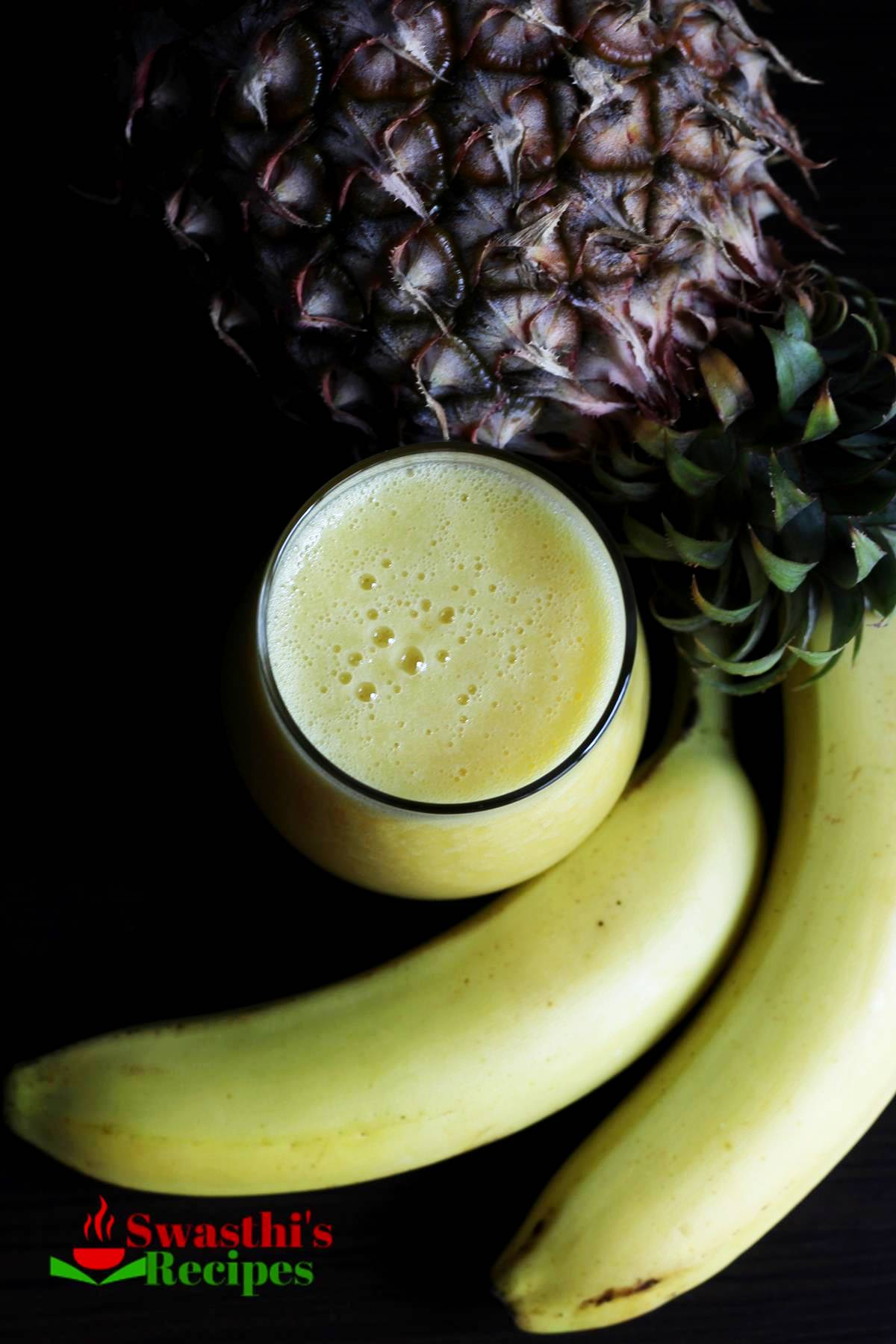 Pineapple Smoothie Recipe - Swasthi's Recipes