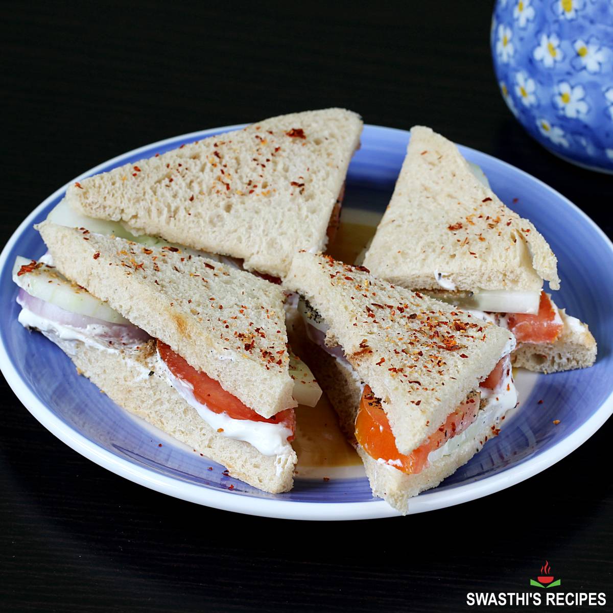 Tomato Cucumber Sandwich Recipe   Swasthi s Recipes - 39
