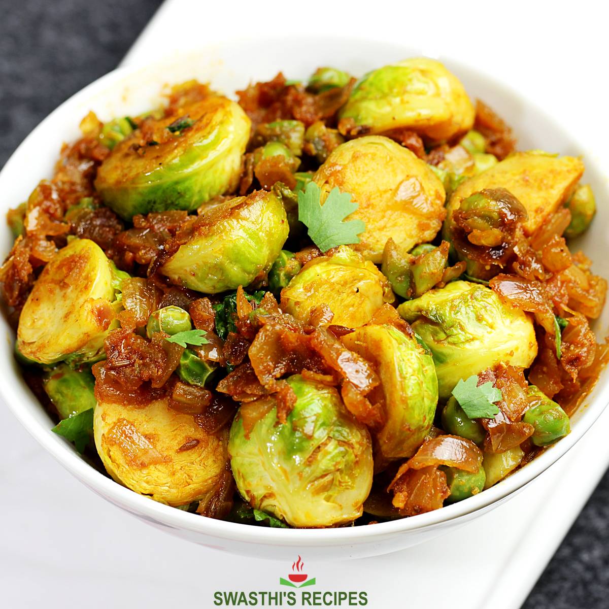 Brussel Sprouts Curry (Indian Sabzi) - Swasthis Recipes