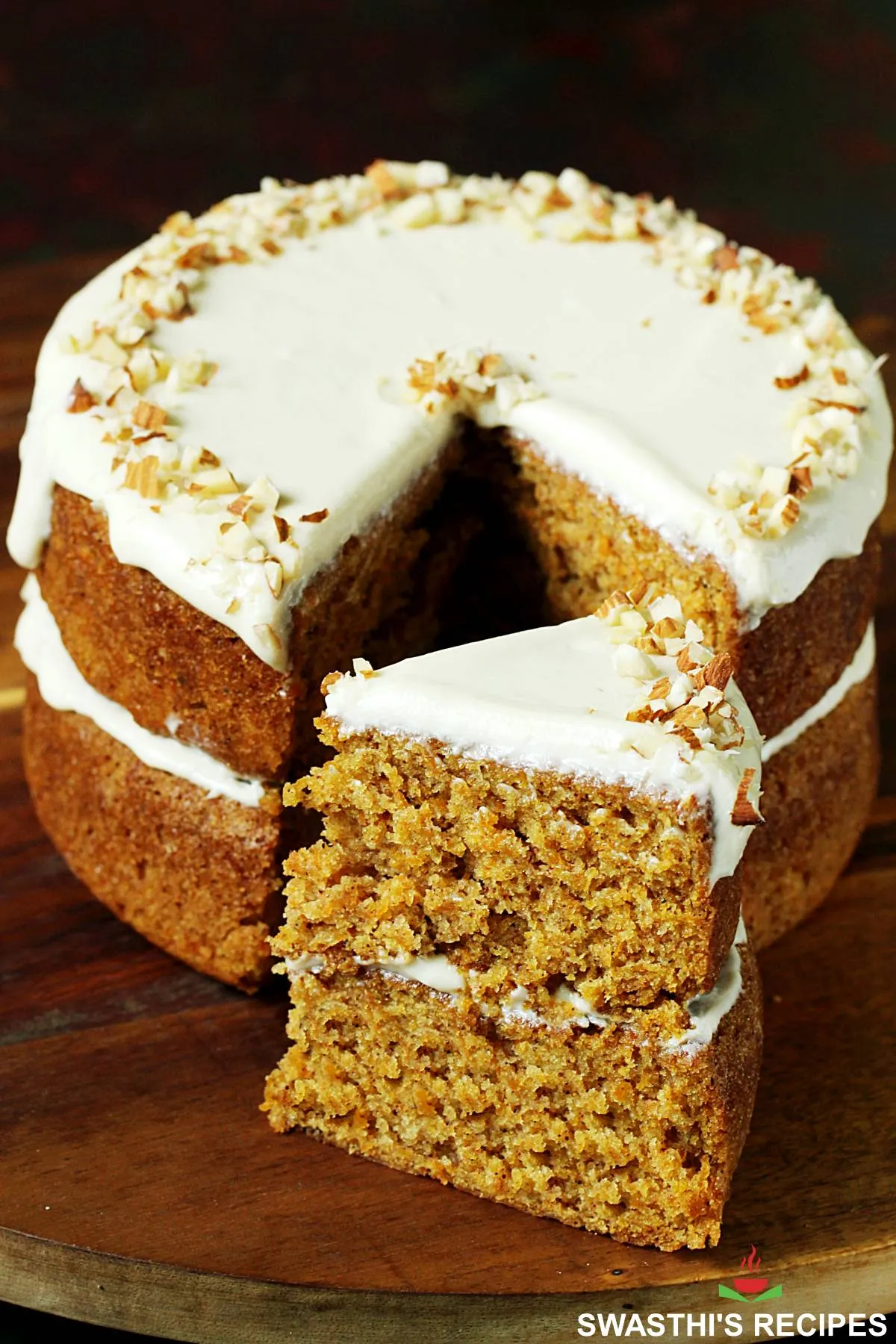 Eggless Carrot Cake