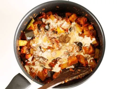 coconut milk in eggplant potato curry