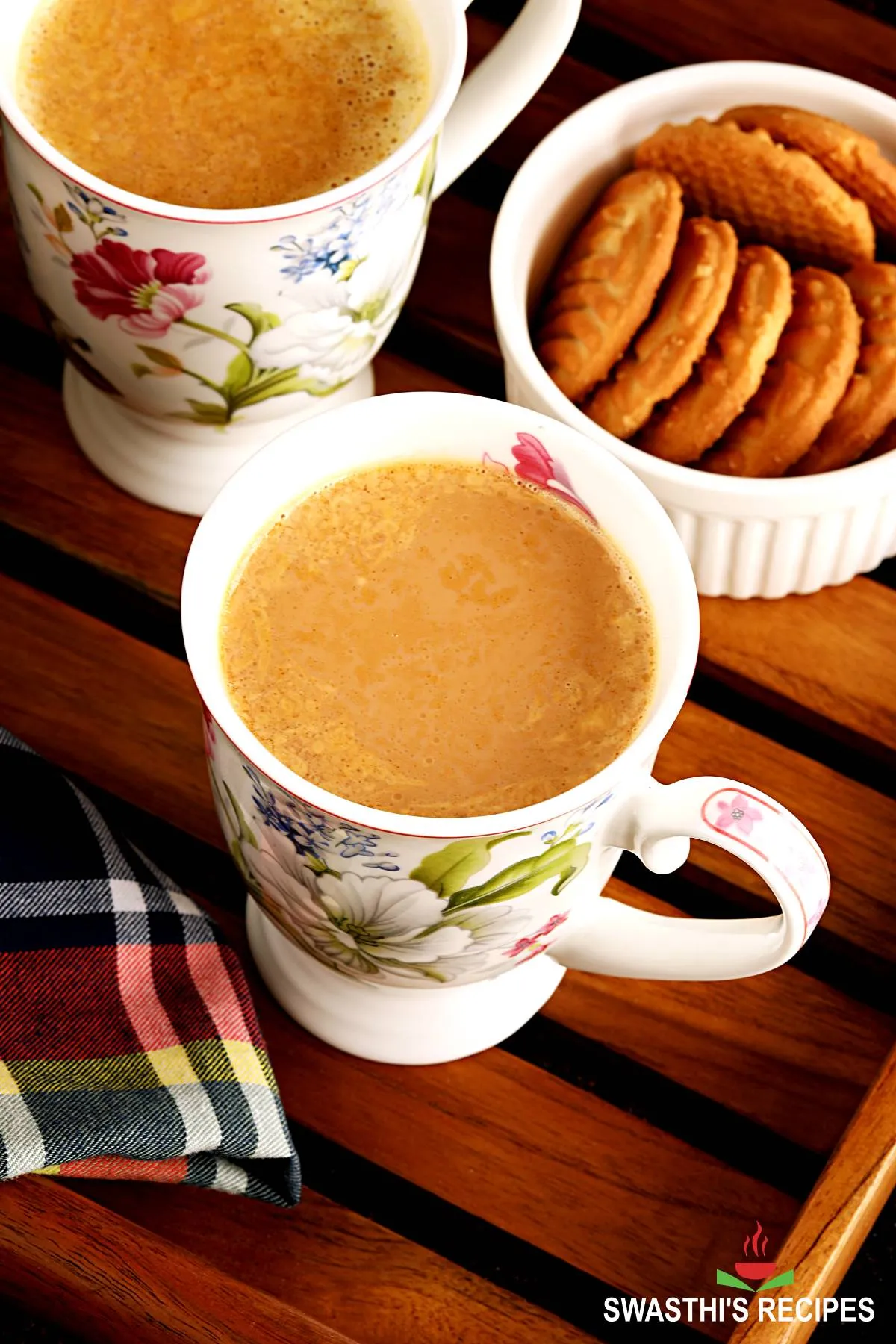 Irani Chai served in white floral cups