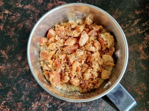 jaggery in the grinder jar