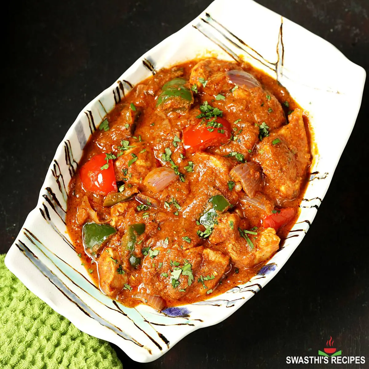 Kadai Chicken Recipe (Chicken Karahi) - Swasthi's Recipes