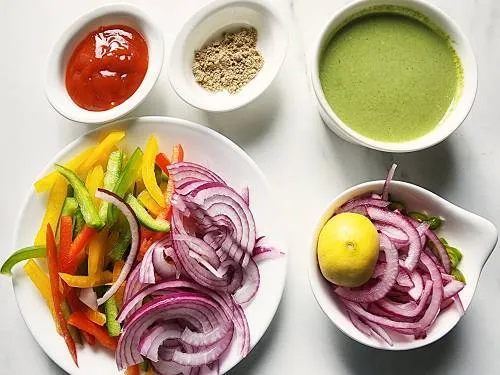 ingredients to pan-fry chicken and assemble rolls