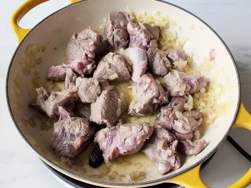 saute lamb/goat in ghee