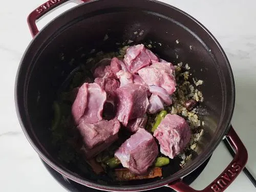 saute mutton in ghee 