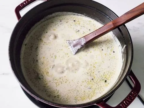 simmering pot of marag at finishing stage