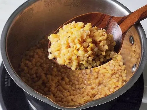 al dente cooked red lentils