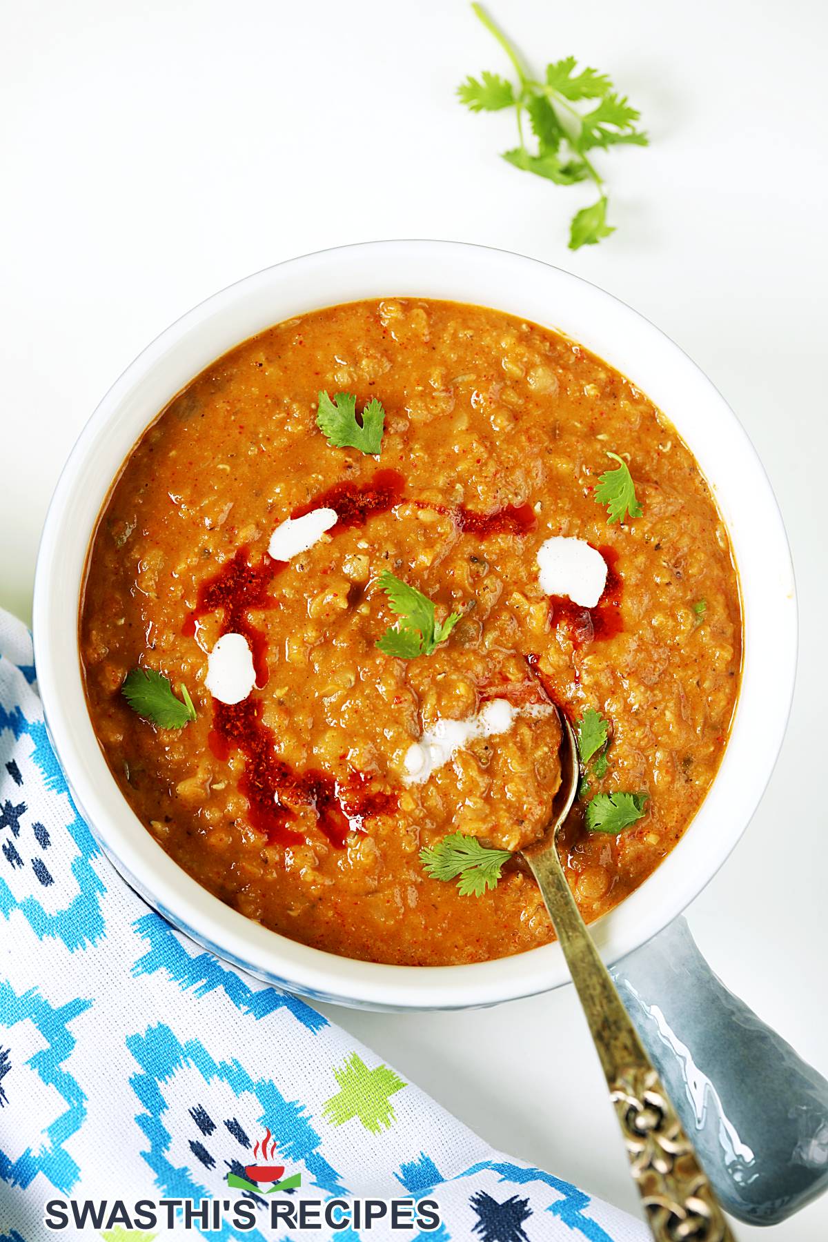 Red Lentil Curry Recipe - Swasthi's Recipes