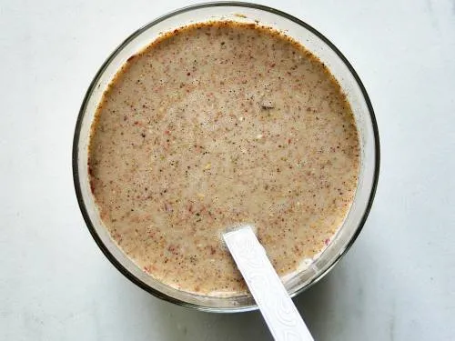 prepared wheat flour slurry in a bowl