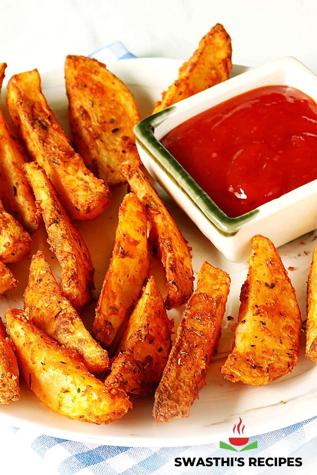 Potato Wedges Baked Fried