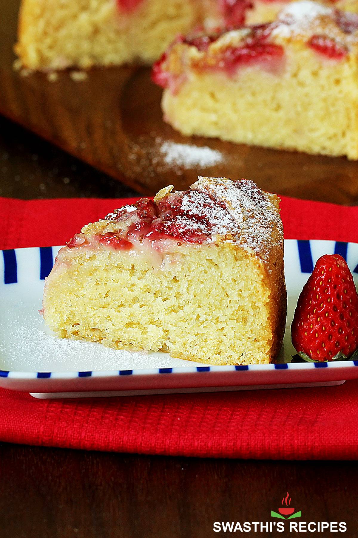 Eggless Strawberry Cake