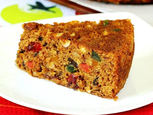 Eggless Christmas Fruit Cake