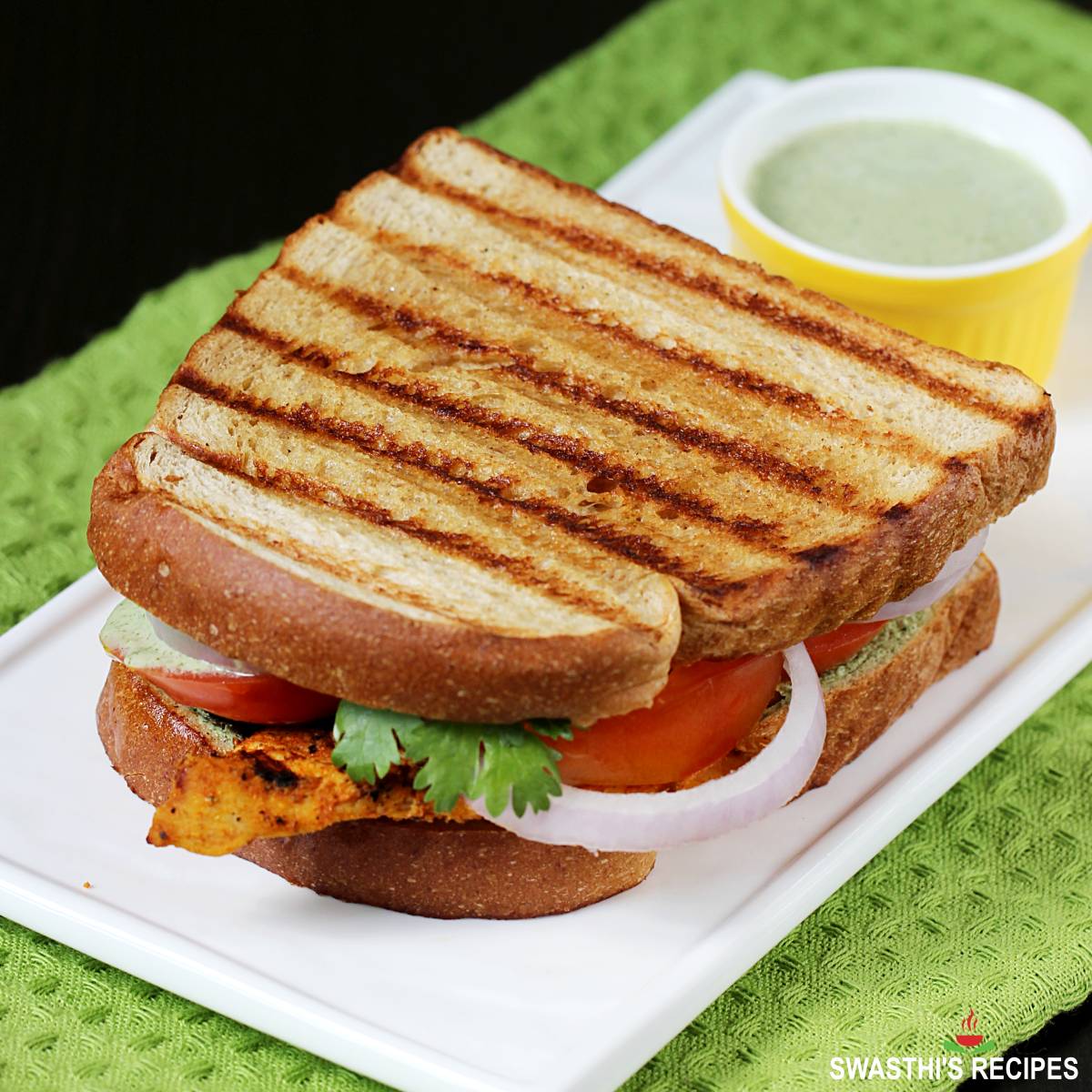 Grilled Chicken Sandwich - Swasthi&rsquo;s Recipes