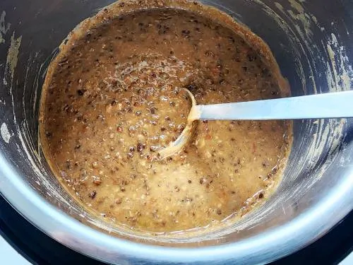 consistency of black dal after pressure cooking