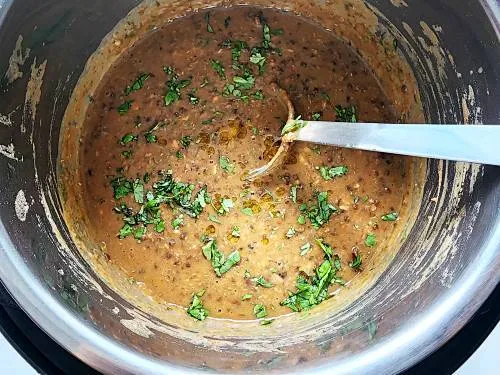 garnish with ghee and coriander leaves