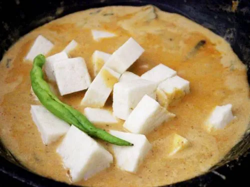 addition of paneer to shahi paneer gravy